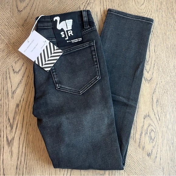 Free People x Sandrine Rose Mid Rise Black Distressed Skinny Jeans NWT - Picture 2 of 5